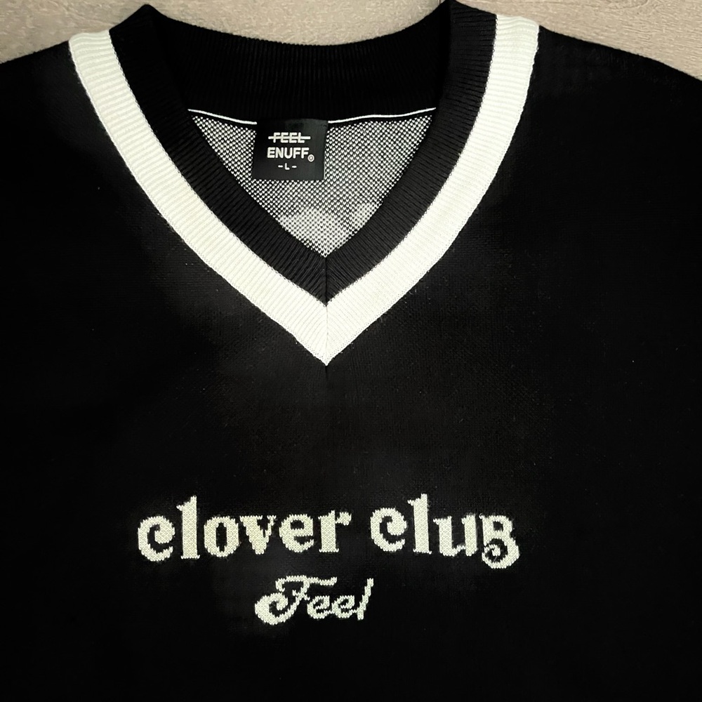 Feel Enuff black & white clover club vest